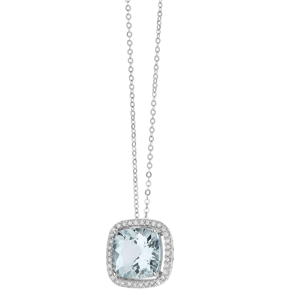 necklace jewel Gold woman jewel Diamond, Aquamarine GLQ 266