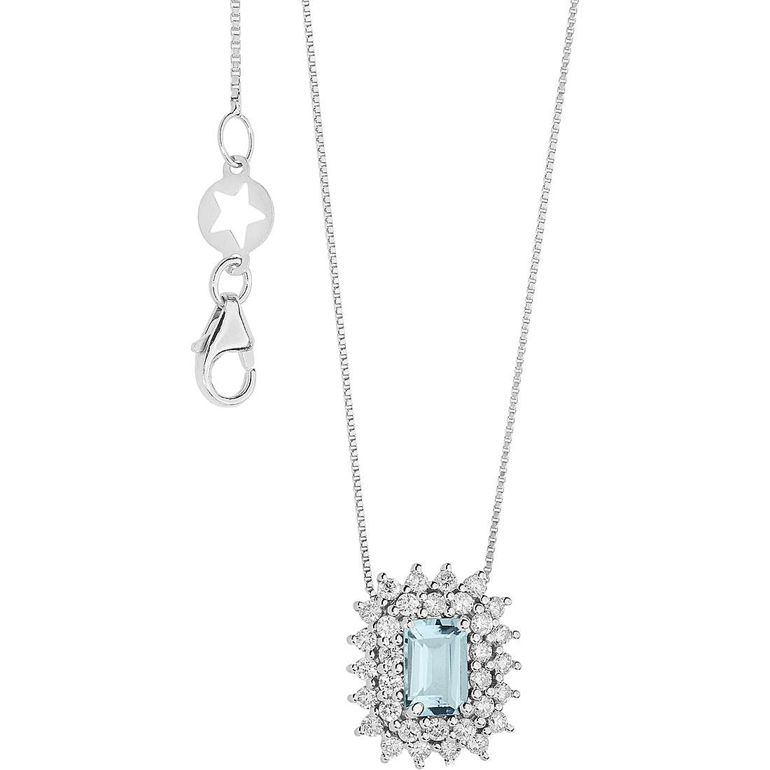 necklace jewel Gold woman jewel Diamond, Aquamarine GLQ 298