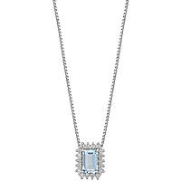 necklace jewel Gold woman jewel Diamond, Aquamarine GLQ 308