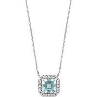 necklace jewel Gold woman jewel Diamond, Aquamarine GLQ 312