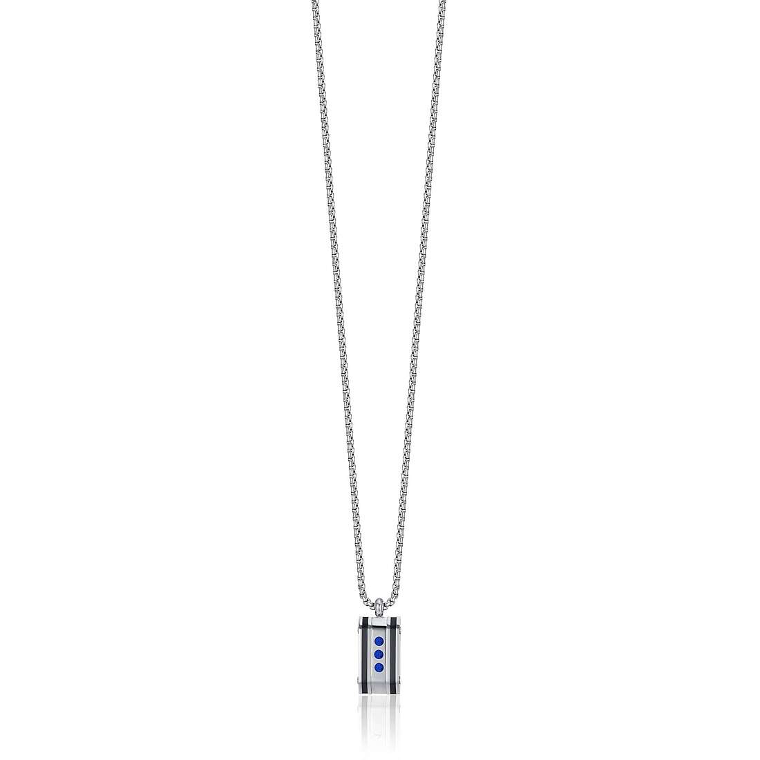 necklace Steel man jewel Crystals CA454