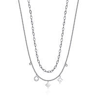 necklace Steel woman jewel Zircons, Semiprecious CK1775