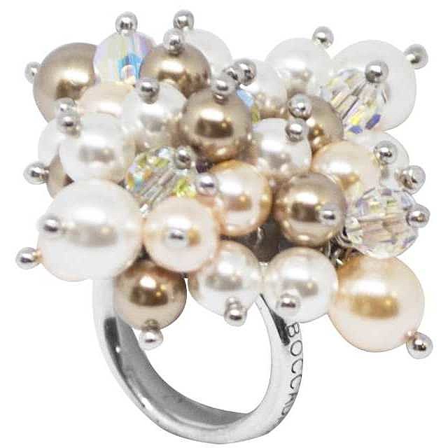 ring 925 Silver woman jewel Pearls, Crystals RAN004-14