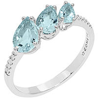 ring jewel Gold woman jewel Diamond, Aquamarine ANQ 329