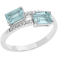 ring jewel Gold woman jewel Diamond, Aquamarine ANQ 331
