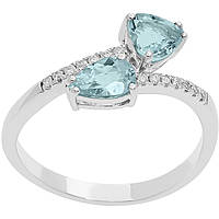 ring jewel Gold woman jewel Diamond, Aquamarine ANQ 332