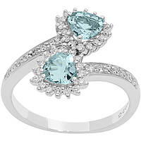 ring jewel Gold woman jewel Diamond, Aquamarine ANQ 335