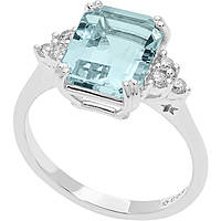 ring jewel Gold woman jewel Diamond, Aquamarine ANQ 337