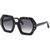 sunglasses Philipp Plein black in the shape of Hexagonal. SPP039M0869