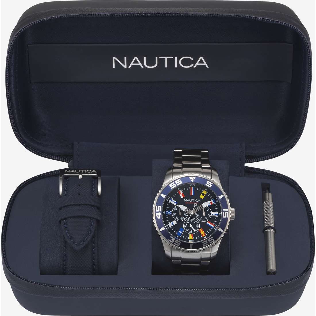 watch multifunction man Nautica White Cap NAPWHC001