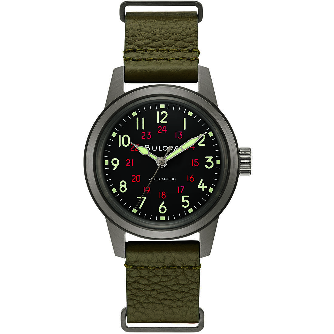 watch only time man Bulova Military Vintage 98A255