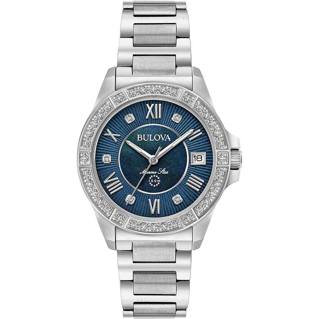watch only time woman Bulova Marine Star Diamond 96R215