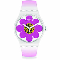 watch only time woman Swatch Bioceramic Flower Power SO32M104